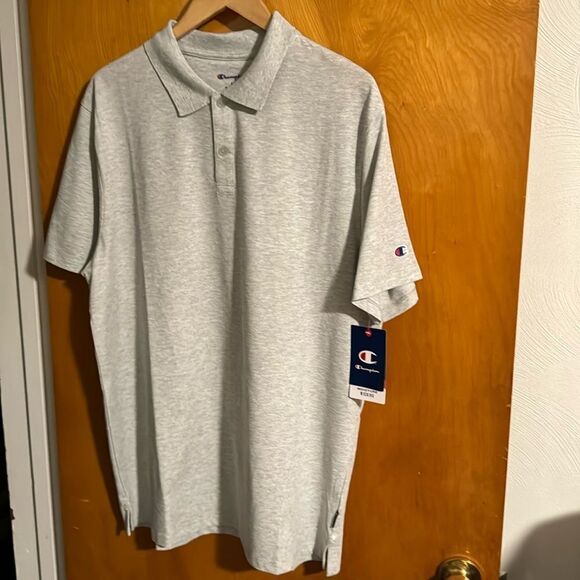 Champion Polo Shirt Mens Large Gray Wicking - Picture 1 of 3